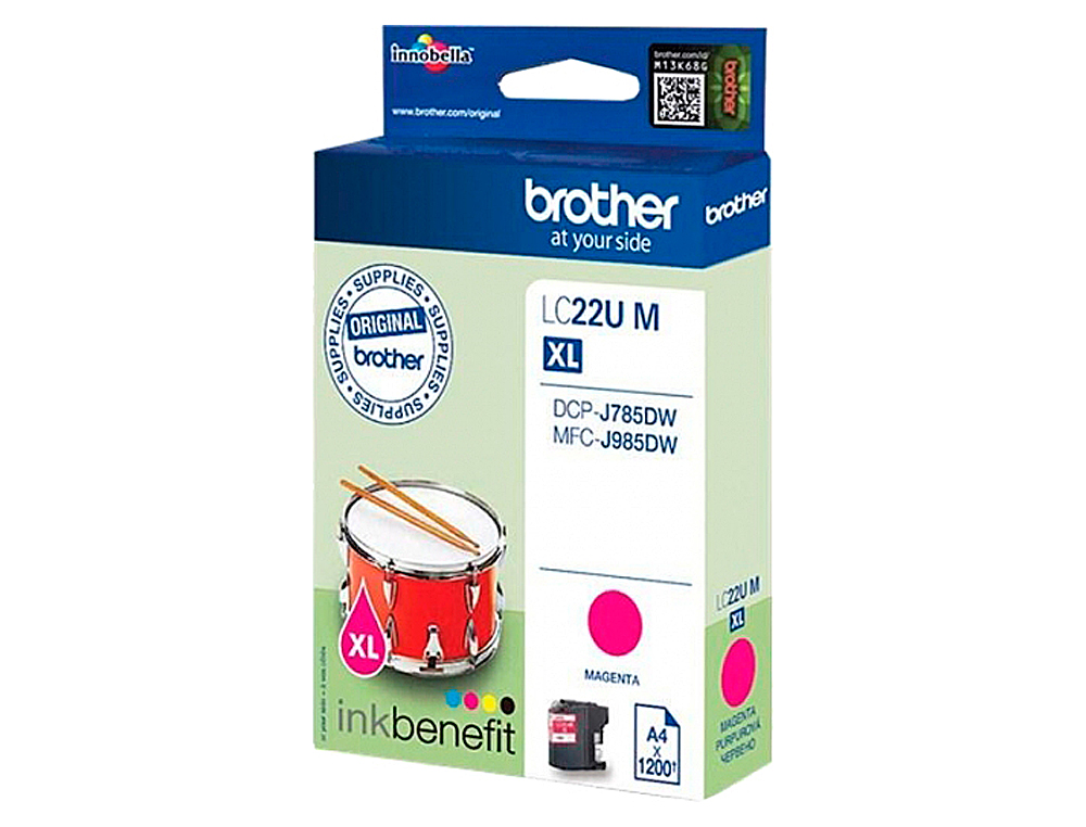 TINTEIRO BROTHER LC22UMBP XL DCP-J785DW / DCP-J785DWXL / MFC-J985DW / MFC-J985DW MAGENTA 1.200 PAG