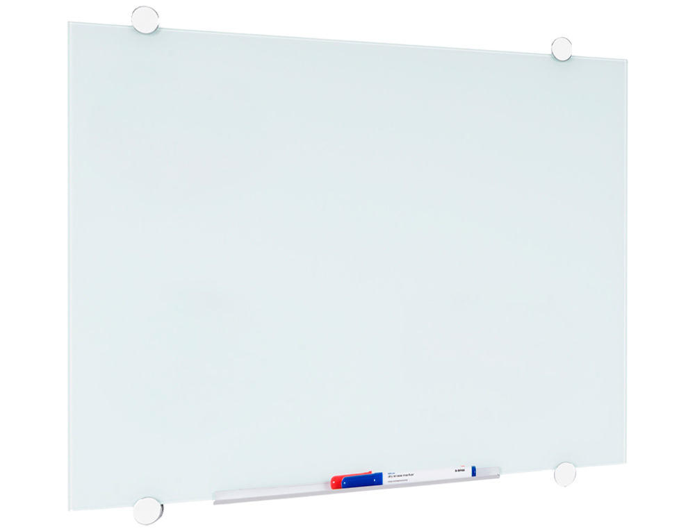 QUADRO BRANCO Q-CONNECT VIDRO MAGNETICO MOLDURA EM ALUMINIO 90X60 CM