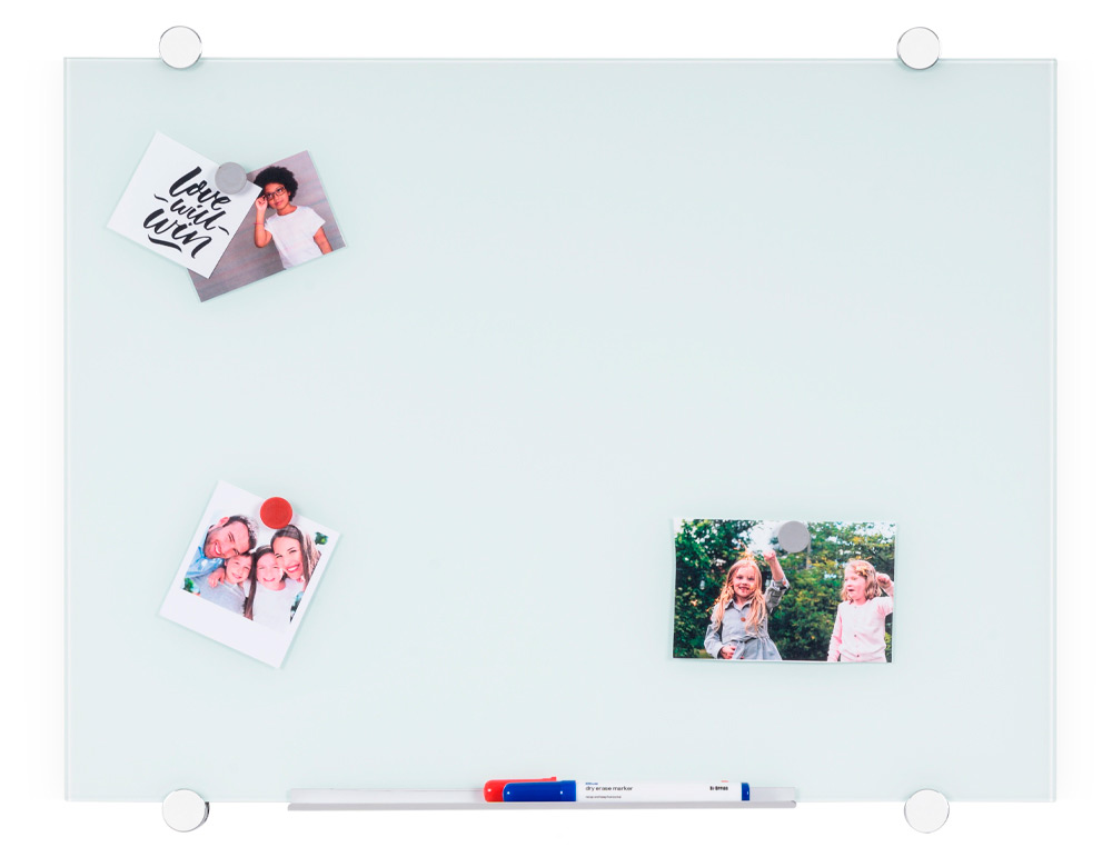 QUADRO BRANCO Q-CONNECT VIDRO MAGNETICO MOLDURA EM ALUMINIO 90X60 CM