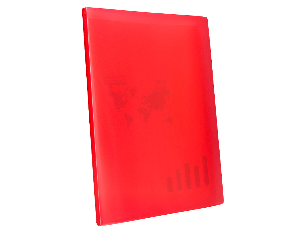 CAPA CATALOGO LIDERPAPEL 80 BOLSAS POLIPROPILENO DIN A4 VERMELHO TRANSLUCIDO