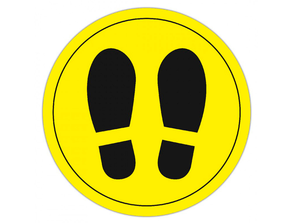 CIRCULO DE SINALIZACAO ADESIVO APLI PARA CHAO PVC 100 MC PES COR AMARELO/PRETO DIAMETRO 30 CM