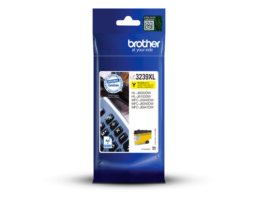 TINTEIRO BROTHER LC3239Y HL-J6000 / MFC-J5945 / MFC-J6945 / MFC-J6947 AMARELO 5000 PAGINAS