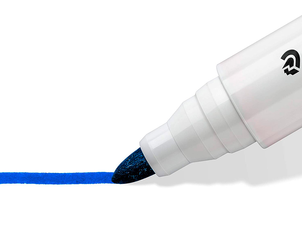 MARCADOR STAEDTLER LUMOCOLOR 351 PARA QUADRO BRANCO PONTA REDONDA 2 MM COR AZUL