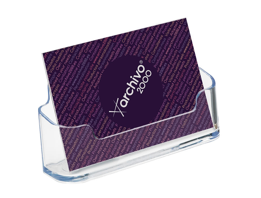 PORTATARJETAS ARCHIVO 2000 SOBREMESA HORIZONTAL 1 COMPARTIMENTO CAPACIDAD 50 TARJETAS POLIESTIRENO ULTRA