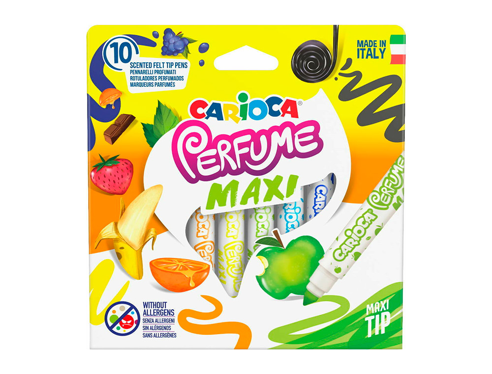 MARCADOR CARIOCA PERFUMADO PONTA MAXI LAVAVEL CAIXA DE 10 UNIDADES CORES SORTIDAS