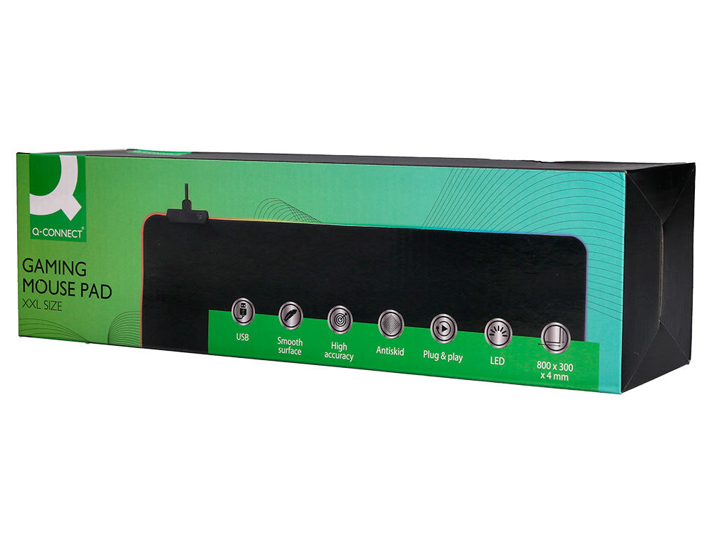 TAPETE PARA RATO LIDERPAPEL GAMING XXL ILUMINACAO LED CONEXAO USB COR PRETO 800X300X4 MM