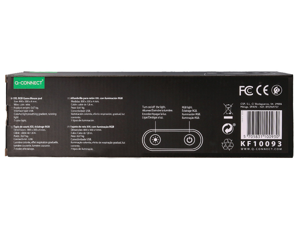 TAPETE PARA RATO LIDERPAPEL GAMING XXL ILUMINACAO LED CONEXAO USB COR PRETO 800X300X4 MM