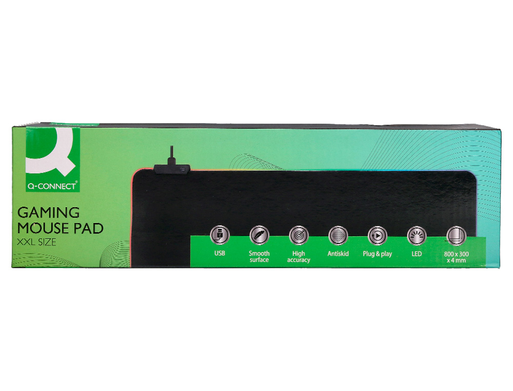 TAPETE PARA RATO LIDERPAPEL GAMING XXL ILUMINACAO LED CONEXAO USB COR PRETO 800X300X4 MM