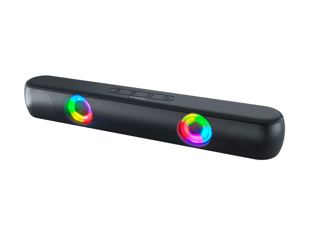BARRA DE SOM BLUETOOTH Q-CONNECT COM ILUMINAÇÃO LED E CONTROLO DE VOLUME COR PRETA