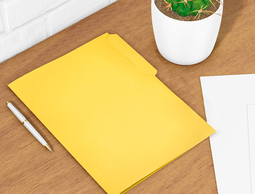 CLASSIFICADOR CARTOLINA LIDERPAPEL FOLIO PESTANA INFERIOR 240G/M2 AMARELO