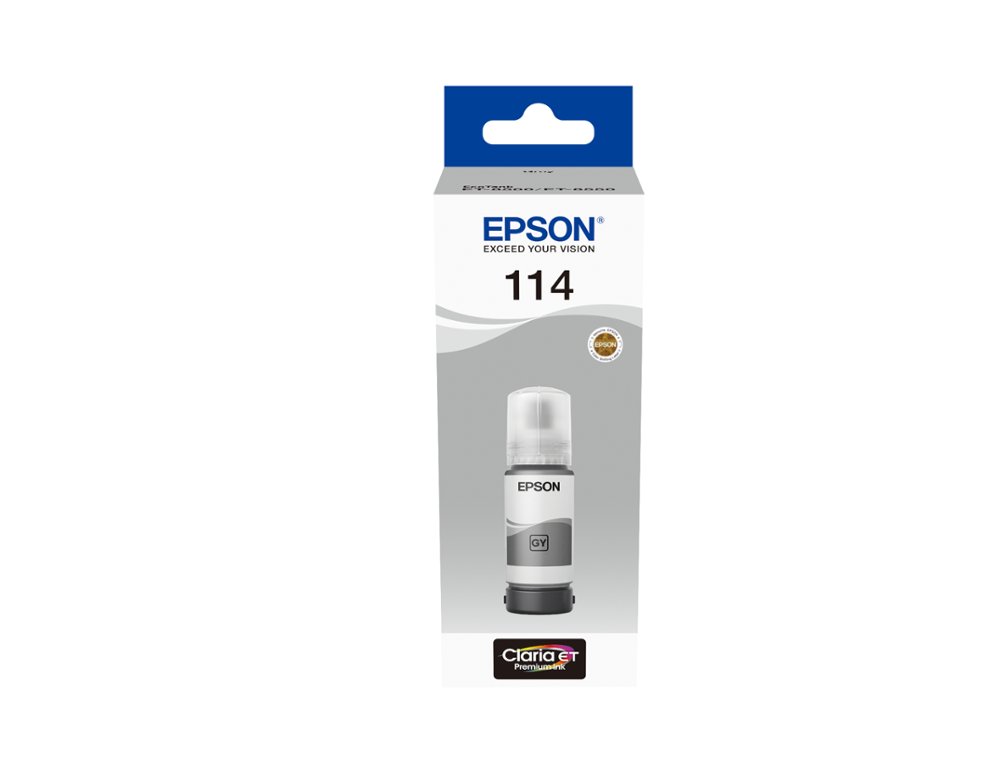 TINTA EPSON T114 ECO TANK ET-8500 / 8550 CINZA GARRAFA 70 ML
