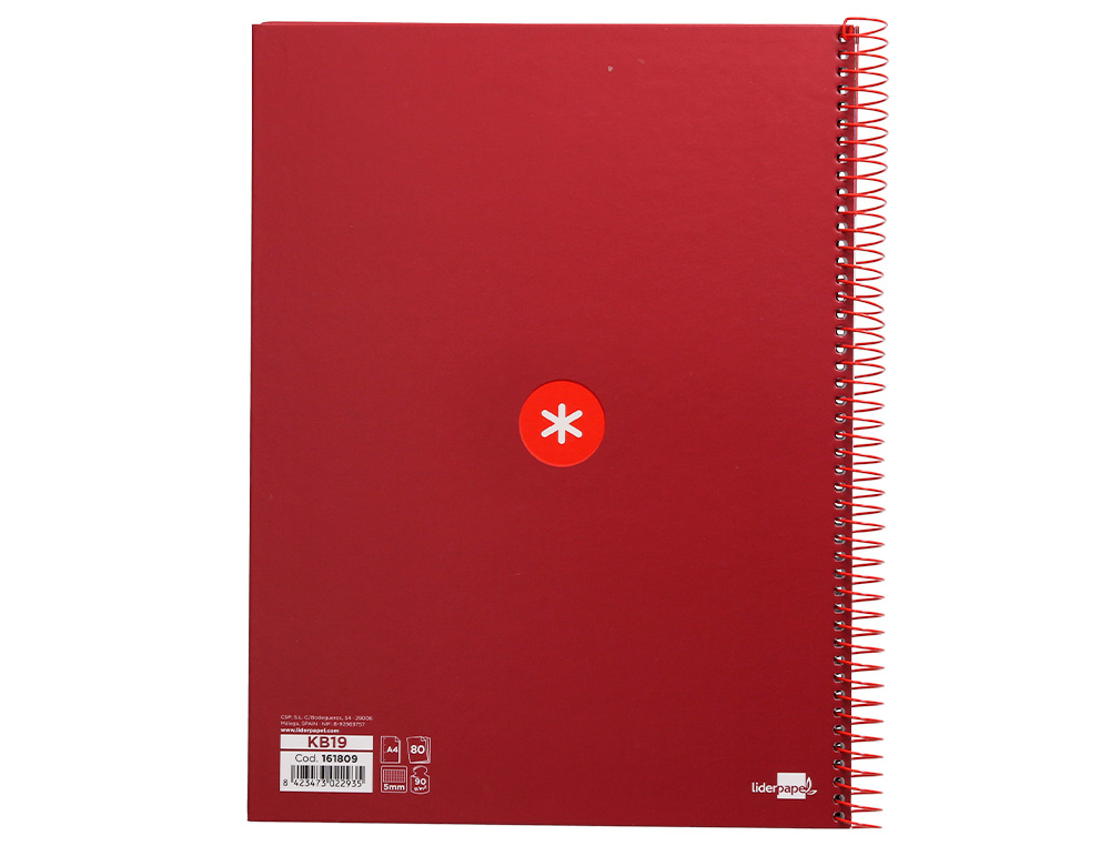 CADERNO ESPIRAL LIDERPAPEL A4 MICRO ANTARTIK CAPA FORRADA 80 F 90 GR QUADRICULA 5MM 1 BANDA 4 FUROS EXPOSITOR