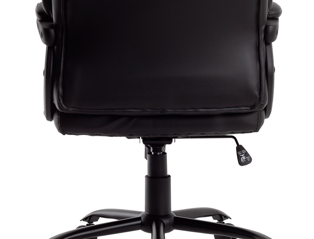 CADEIRA DE DIRECAO Q-CONNECT BOLZANO IMIT PELE BASE METALICA ALT MAX 1260 LARG 650 PROF 730 MM RODAS PREMIUM COR PRETO