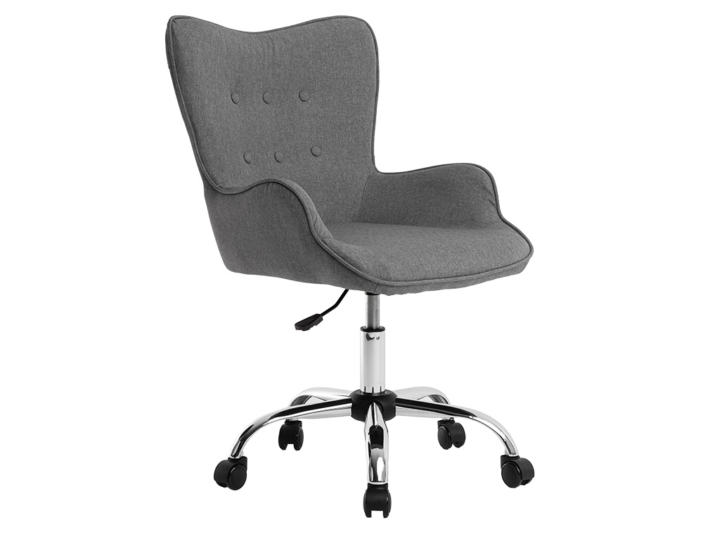 CADEIRA DE ESCRITORIO Q-CONNECT FORRADA BASE METAL ALT MAX 960 MM LARG 570 MM PROF 620 MM RODAS PREMIUM COR CINZA