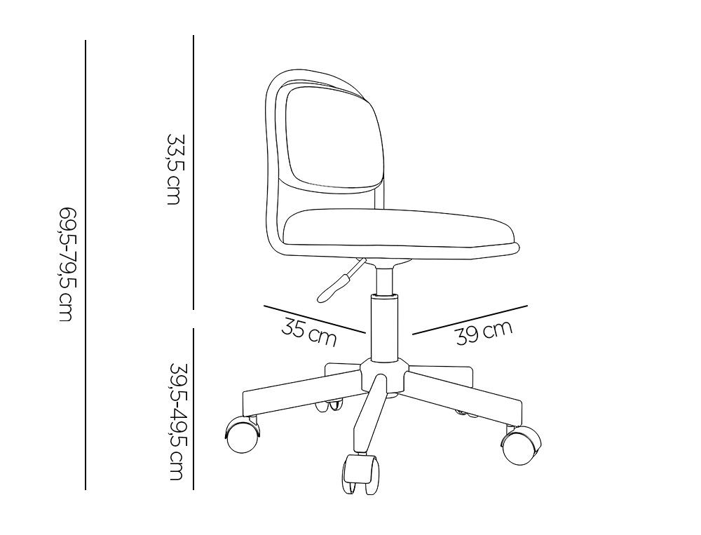 CADEIRA DE ESCRITORIO Q-CONNECT INFANTIL ALT MAX 795 MM LARG 390 MM PROF 350 MM COR AZUL
