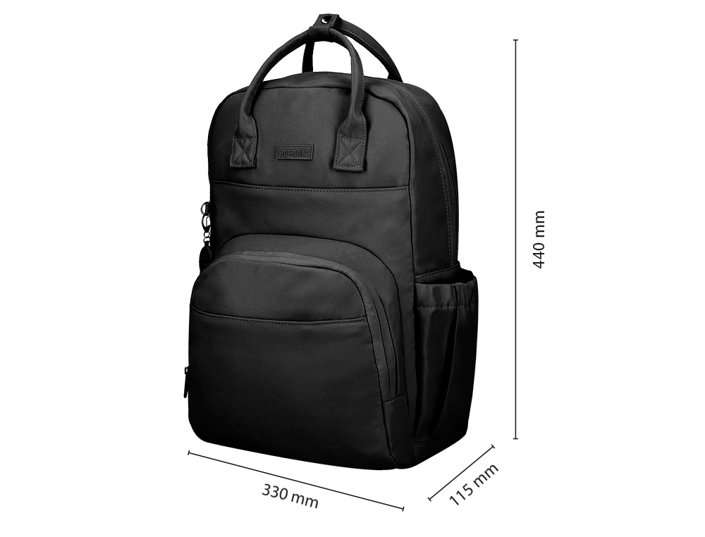 MOCHILA ANTARTIK DESIGN CASUAL COM ASA MULTIBOLSO COR PRETO 410X120X290 MM