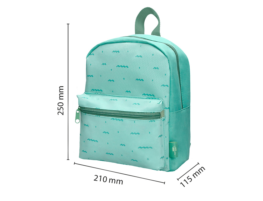 MOCHILA PREESCOLAR LIDERPAPEL INFANTIL DESENHO VERDE 210X115X250 MM