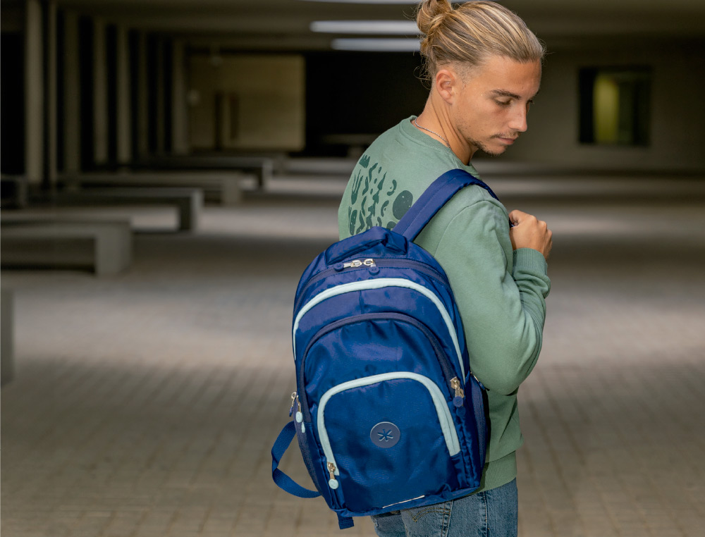 MOCHILA ANTARTIK MULTIBOLSO 19L COMPARTIMENTO PARA PORTATIL E TABLET COR AZUL 450X160X300 MM