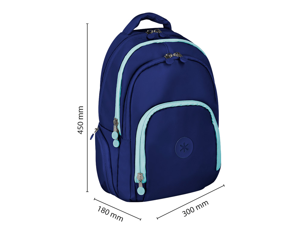 MOCHILA ANTARTIK MULTIBOLSO 19L COMPARTIMENTO PARA PORTATIL E TABLET COR AZUL 450X160X300 MM