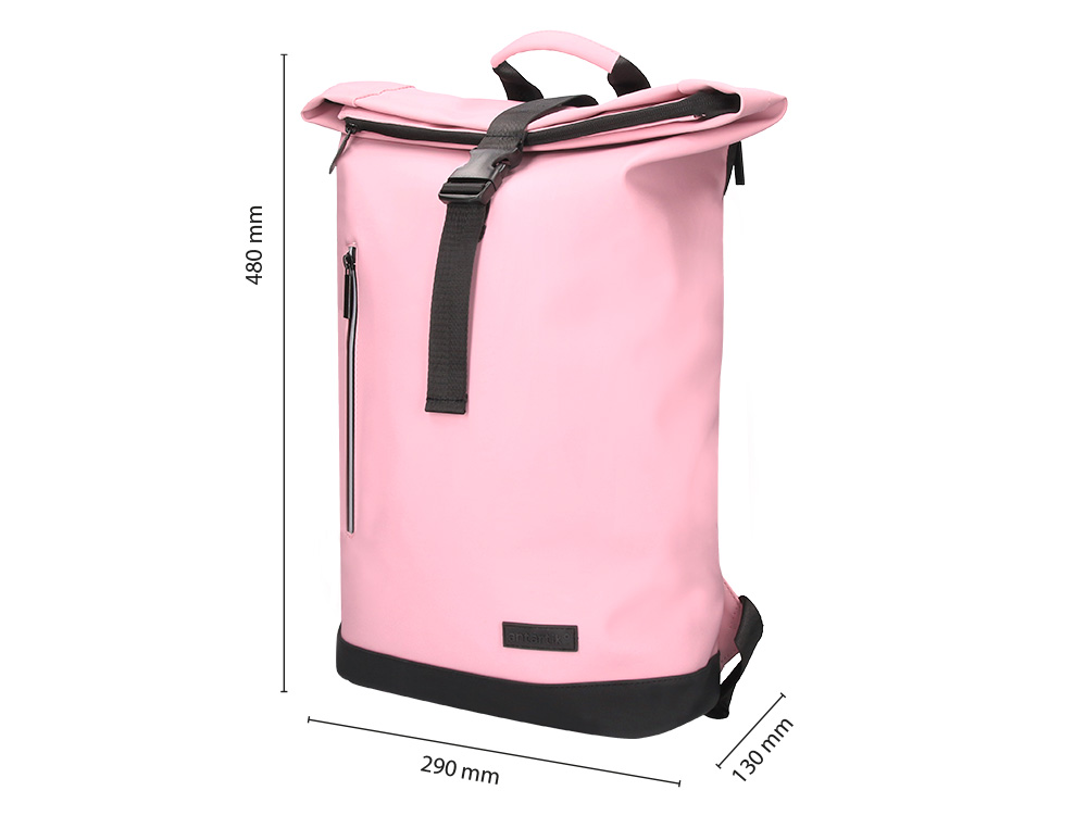 MOCHILA ANTARTIK WATERPROOF ENROLAVEL DESIGN CASUAL COR ROSA 480X130X280 MM