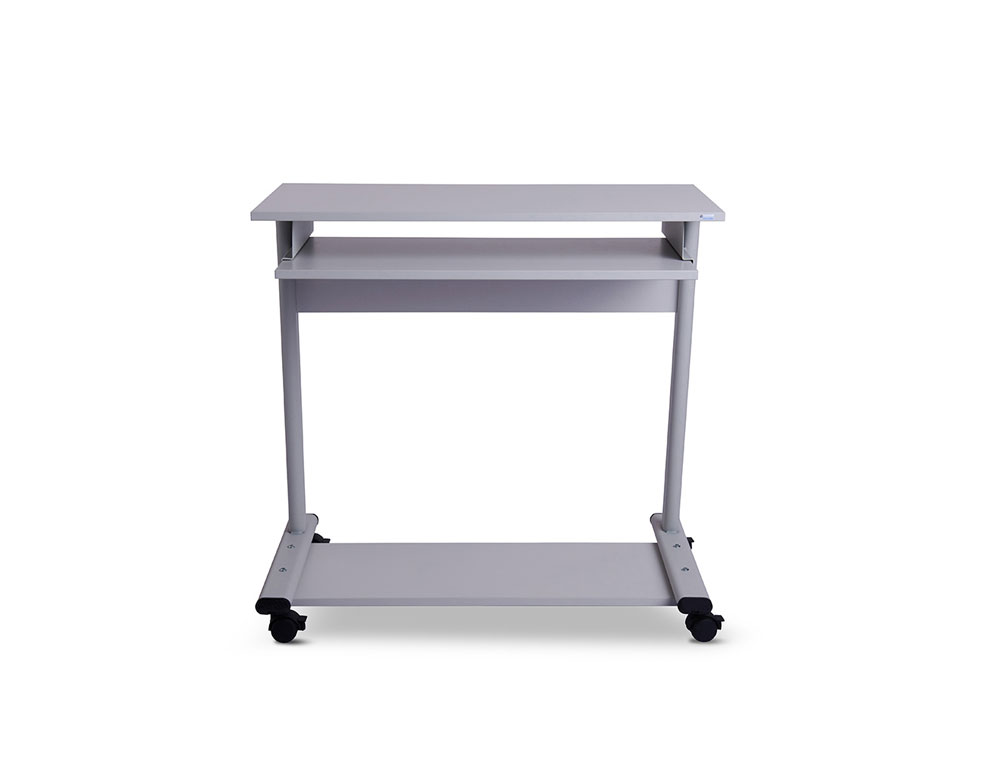 MESA COMPUTADOR ROCADA RD-9100 SISTEMA BLOQUEIO COM RODAS ESTRUTURA METALICA COM BANDEJA TECLADO REMOVIVEL