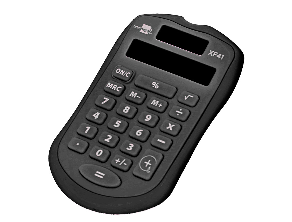 CALCULADORA LIDERPAPEL DE BOLSO XF43 8 DIGITOS SOLAR E PIHAS COR PRETO 94X59,5X10,5MM