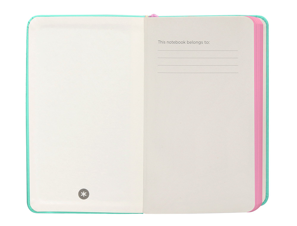 CADERNO COM ELASTICO ANTARTIK NOTES CAPA DURA A6 QUADRICULADO ROSA E TURQUESA 100 FOLHAS 80 GR FSC