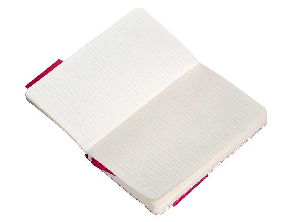 CADERNO COM ELASTICO ANTARTIK NOTES CAPA MOLE A6 PAUTADO FUCSIA 100 FOLHAS 80 GR FSC