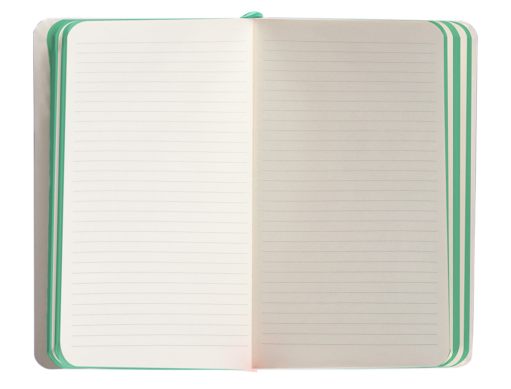 CADERNO COM ELASTICO ANTARTIK NOTES CAPA MOLE A6 PAUTADO CINZA E TURQUESA 100 FOLHAS 80 GR FSC
