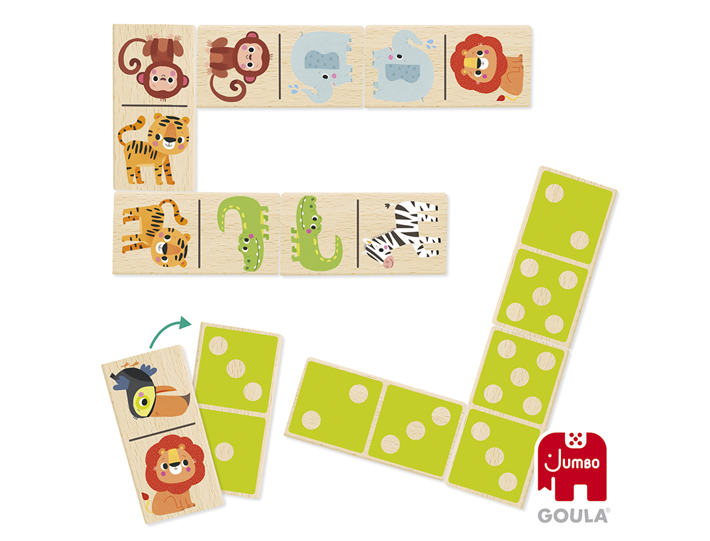 JOGO GOULA JUMBO DOMINO MADEIRA SELVA 28 PECAS