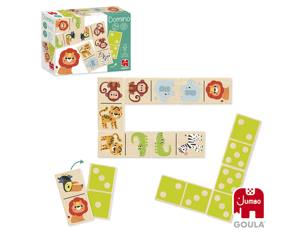JOGO GOULA JUMBO DOMINO MADEIRA SELVA 28 PECAS