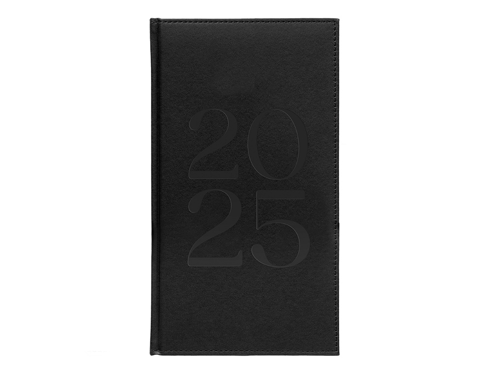 AGENDA ENCADERNADA LIDERPAPEL CRETA 8X15 2025 SEMANA VISTA COR PRETO PAPEL 70 GR