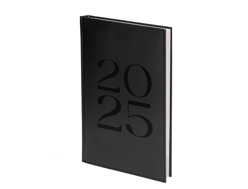 AGENDA ENCADERNADA LIDERPAPEL CRETA 8X15 2025 SEMANA VISTA COR PRETO PAPEL 70 GR