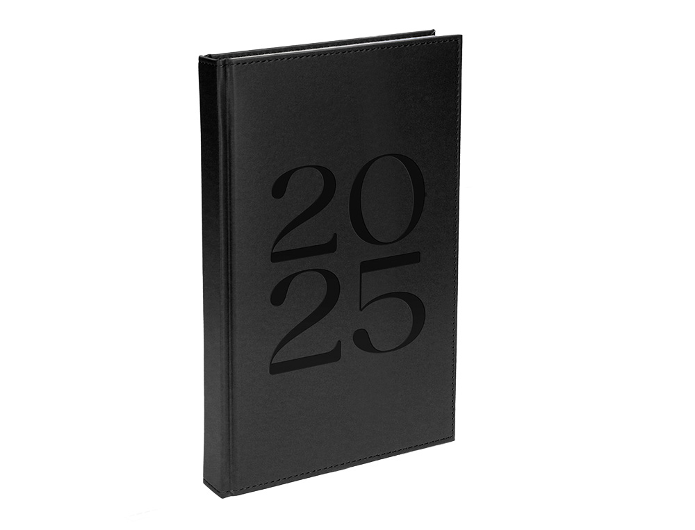 AGENDA ENCADERNADA LIDERPAPEL CRETA 8X15 2025 SEMANA VISTA COR PRETO PAPEL 70 GR