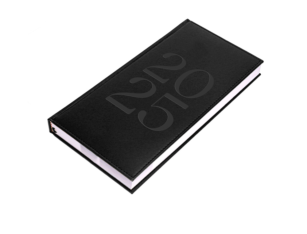 AGENDA ENCADERNADA LIDERPAPEL CRETA 8X15 2025 SEMANA VISTA COR PRETO PAPEL 70 GR