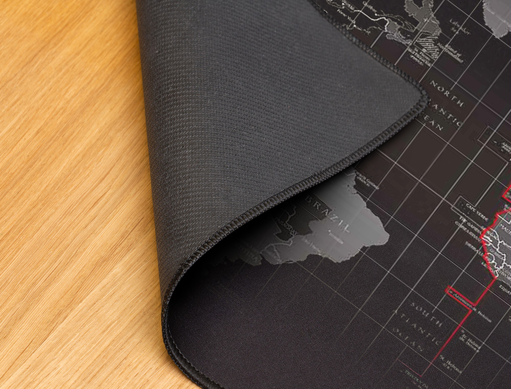 TAPETE PARA RATO Q-CONNECT XXL PRETO COM DESENHO MAPA MUNDO 900X400 MM