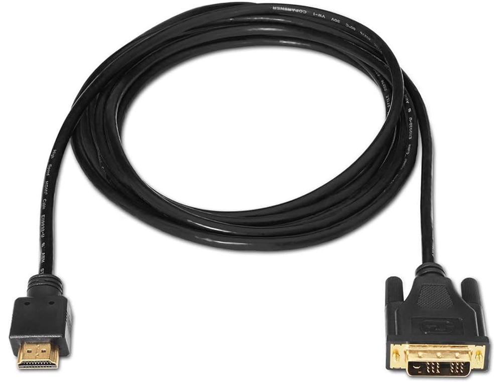CABO AISENS DVI PARA HDMI DVI18+1/M-HDMI A/M FULL HD COR PRETO COMPRIMENTO 1,8 M