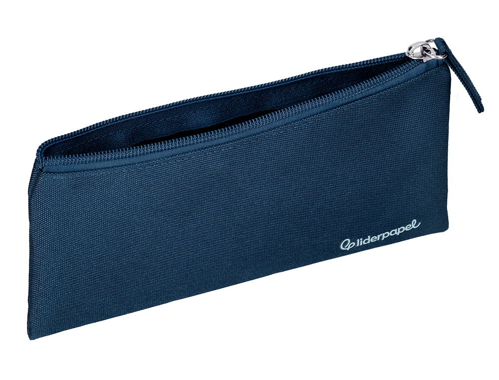 ESTOJO ESCOLAR LIDERPAPEL PLANO LARGO UM FECHO 200X100 MM AZUL MARINHO