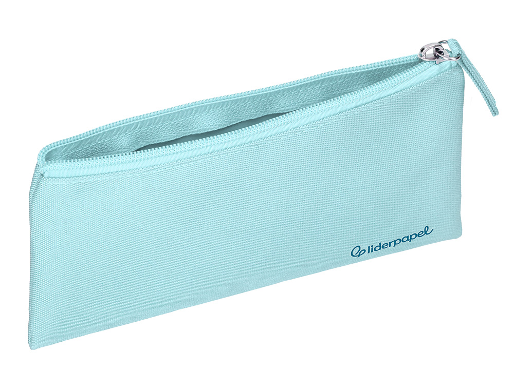 ESTOJO ESCOLAR LIDERPAPEL PLANO LARGO UM FECHO 200X100 MM AZUL CELESTE