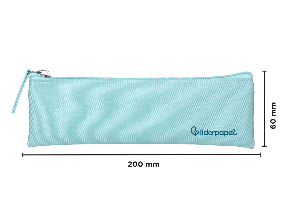 ESTOJO ESCOLAR LIDERPAPEL PLANO ESTREITO UM FECHO 200X60 MM AZUL CELESTE