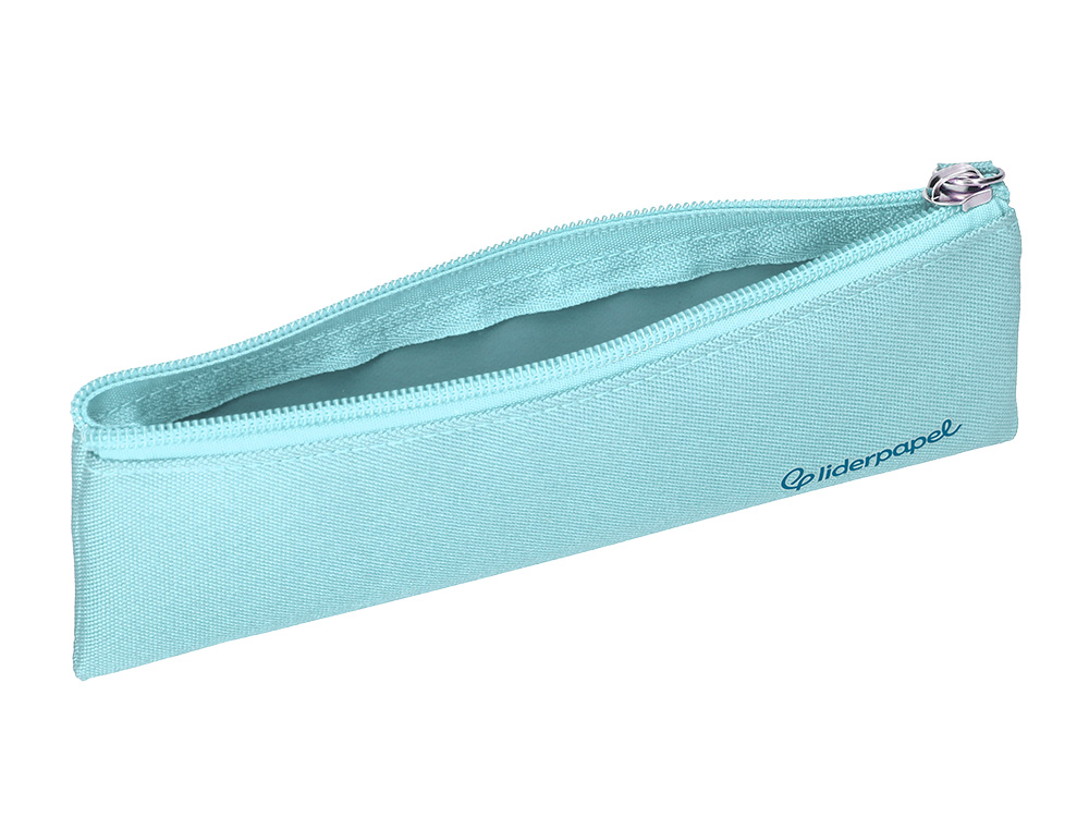 ESTOJO ESCOLAR LIDERPAPEL PLANO ESTREITO UM FECHO 200X60 MM AZUL CELESTE