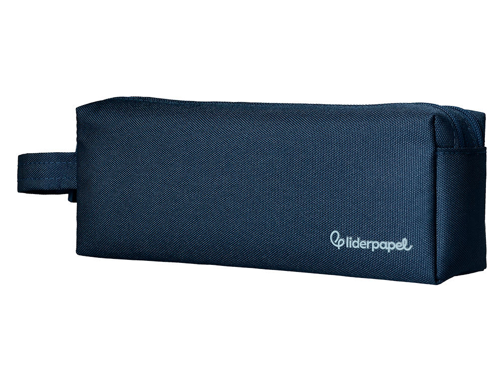 ESTOJO ESCOLAR LIDERPAPEL RETANGULAR COM ASA 2 FECHOS 210X80 MM AZUL MARINHO