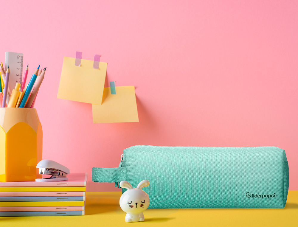 ESTOJO ESCOLAR LIDERPAPEL CLASSIC RETANGULAR COM ASA 2 FECHOS 210X80 MM VERDE MACA