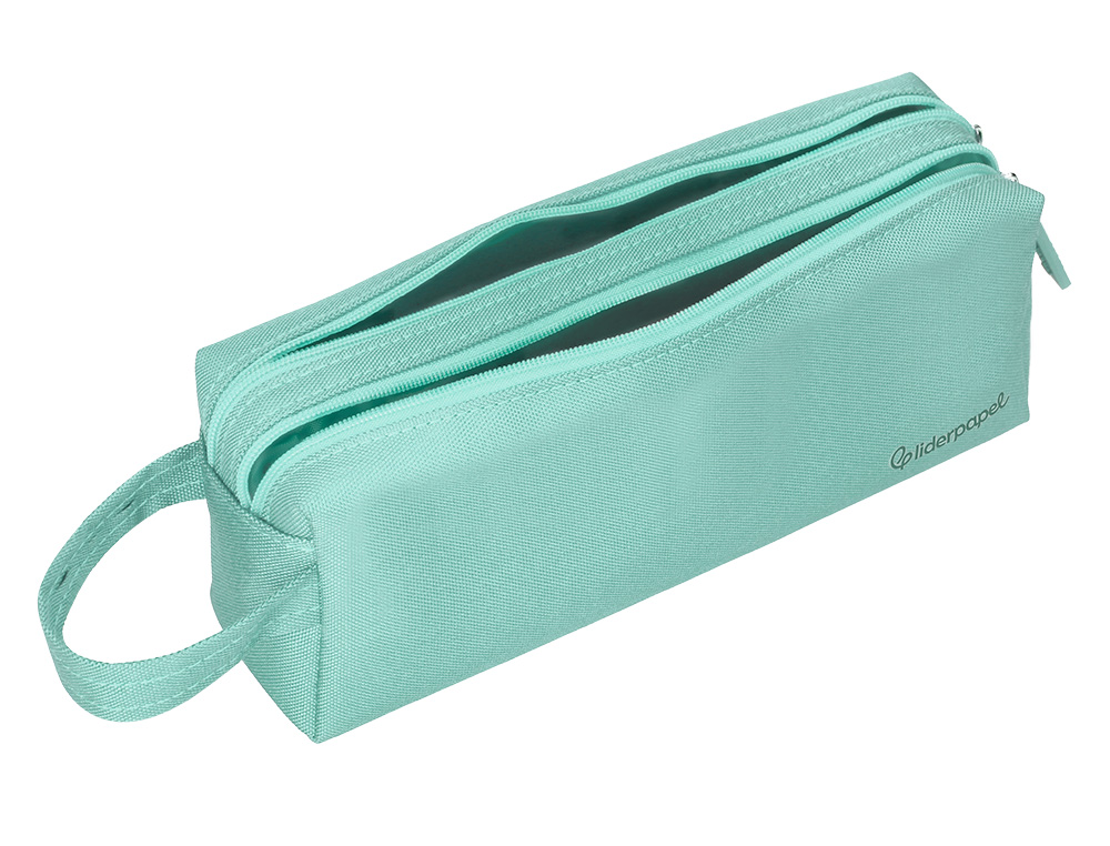 ESTOJO ESCOLAR LIDERPAPEL CLASSIC RETANGULAR COM ASA 2 FECHOS 210X80 MM VERDE MACA