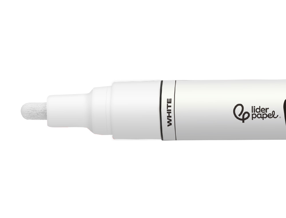 MARCADOR LIDERPAPEL ACRYLIC BASE AGUA TODO TIPO DE SUPERFICIE PONTA REDONDA 3 MM BRANCO