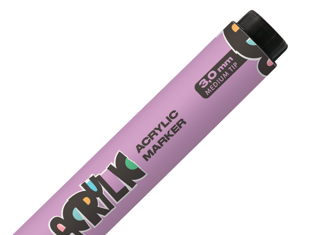 MARCADOR LIDERPAPEL ACRYLIC BASE AGUA TODO TIPO DE SUPERFICIE PONTA REDONDA 3 MM LILAS