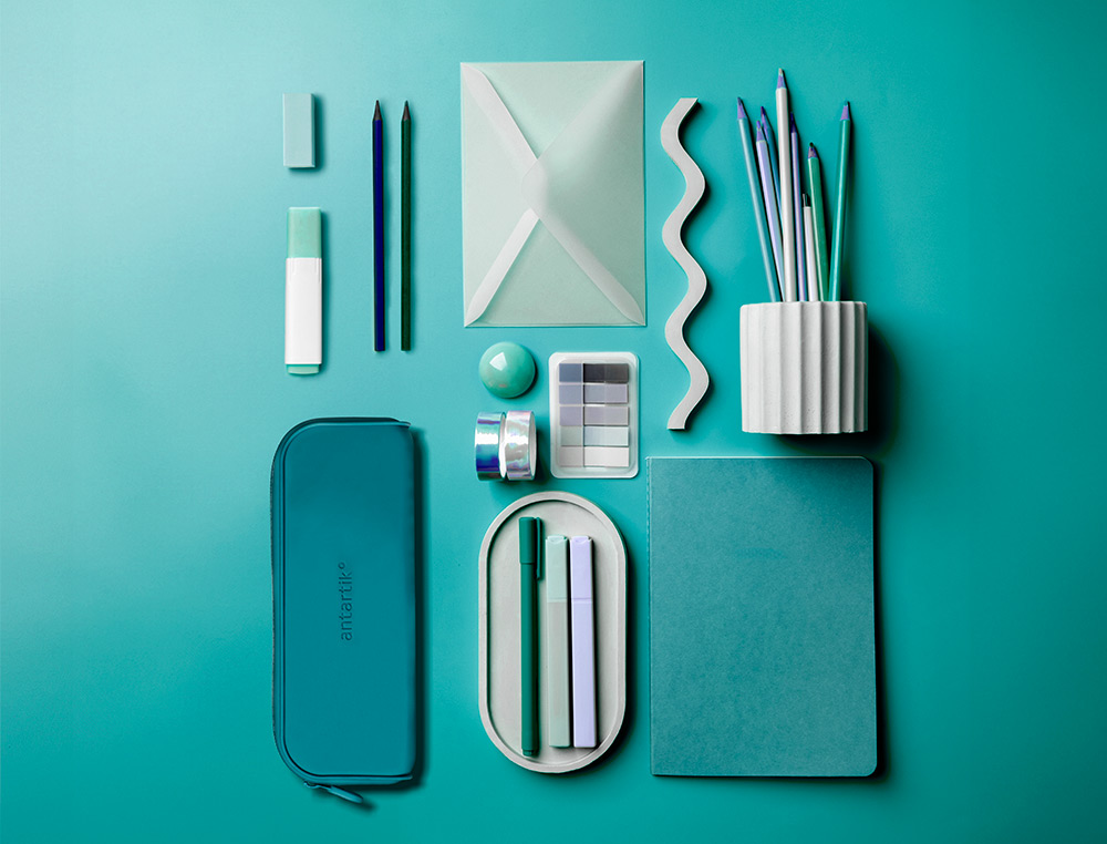 ESTOJO ESCOLAR ANTARTIK PRISMA SILICONE SOFT RETANGULAR 185X50X75 MM AZUL TURQUESA