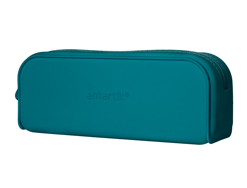 ESTOJO ESCOLAR ANTARTIK PRISMA SILICONE SOFT RETANGULAR 185X50X75 MM AZUL TURQUESA
