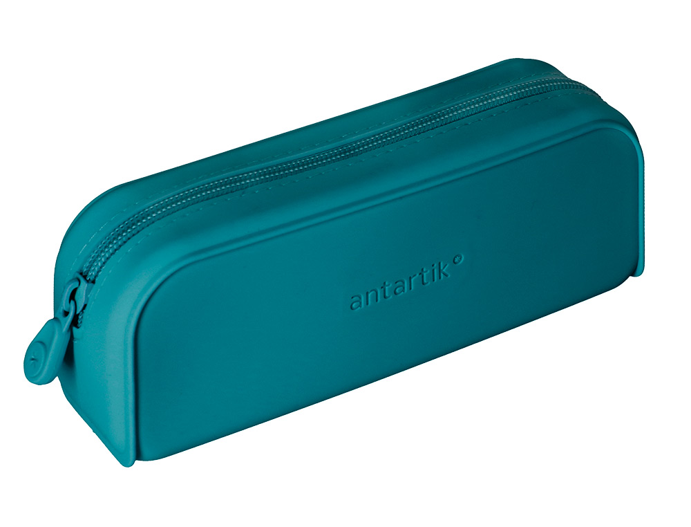 ESTOJO ESCOLAR ANTARTIK PRISMA SILICONE SOFT RETANGULAR 185X50X75 MM AZUL TURQUESA