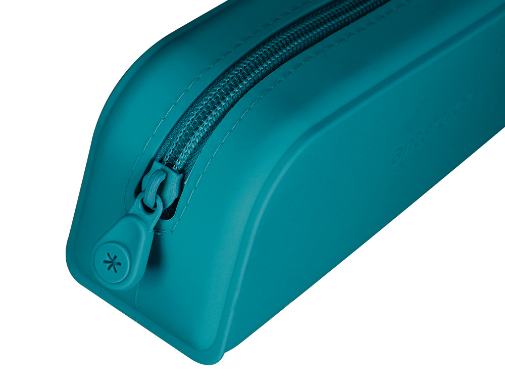 ESTOJO ESCOLAR ANTARTIK PRISMA SILICONE SOFT RETANGULAR 185X50X75 MM AZUL TURQUESA